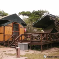 Two-bed safari tent at Mpila Camp offering self-catering accommodation in Hluhluwe-iMfolozi Game Reserve, South Africa