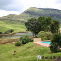 Swimming pool at Didima Camp – refreshing outdoor facility with mountain views in the Drakensberg, KwaZulu-Natal, South Africa
