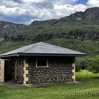 Ablution facilities at the campsite in Injisuthi Camp, providing clean showers and toilets for campers in uKhahlamba-Drakensberg Park, South Africa
