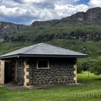 Ablution facilities at the campsite in Injisuthi Camp, providing clean showers and toilets for campers in uKhahlamba-Drakensberg Park, South Africa
