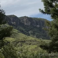 Hilltops surrounding Injisuthi Camp with panoramic views of the Drakensberg mountains in uKhahlamba-Drakensberg Park, South Africa