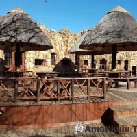 Scenic terrace at Ithala Game Reserve with panoramic views of the surrounding hills and bushveld in KwaZulu-Natal, South Africa