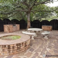 Outdoor braai area at Ndumo Game Reserve set in a tranquil bush environment for self-catering guests in KwaZulu-Natal, South Africa