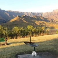 Mountain view from Thendele Lower Camp overlooking the Drakensberg Amphitheatre in Royal Natal National Park, South Africa